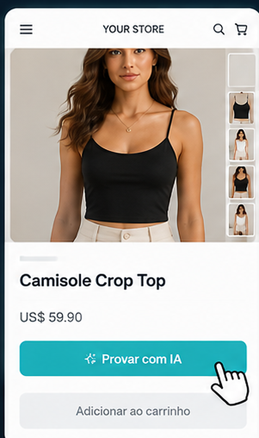 Ecommerce product page with Try with AI button