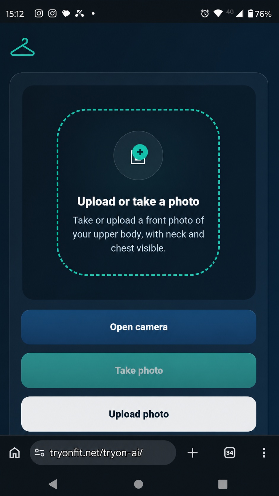 Mobile try-on experience